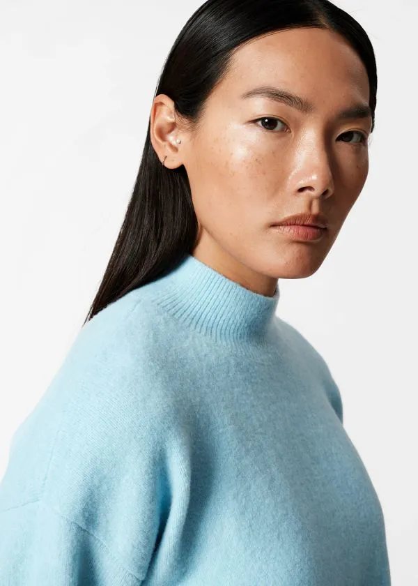 Women Knitwear and Other Stories MockNeck Sweater Blue