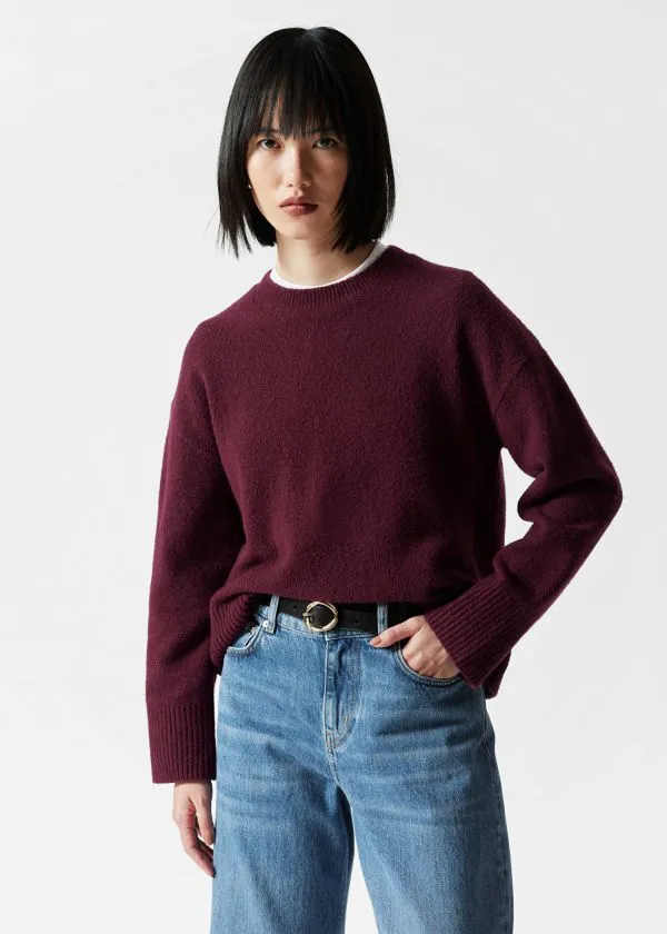 Women Knitwear and Other Stories Relaxed Knit Jumper Dark Red