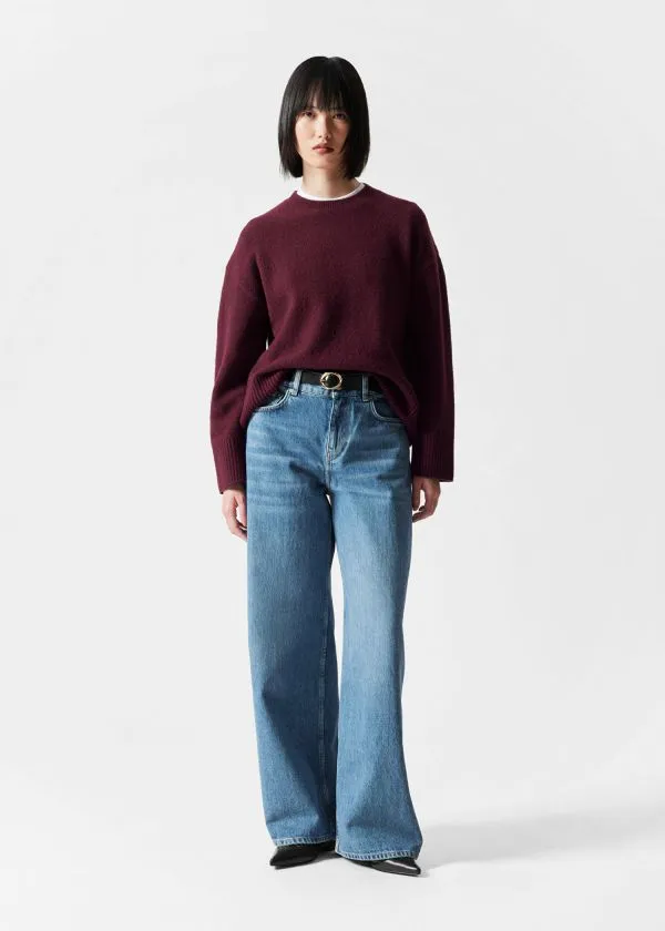 Women Knitwear and Other Stories Relaxed Knit Jumper Dark Red