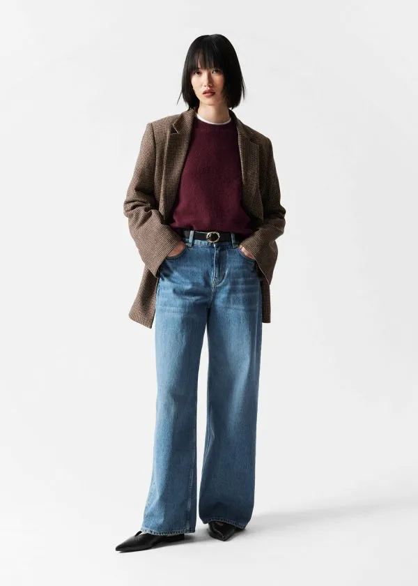 Women Knitwear and Other Stories Relaxed Knit Jumper Dark Red