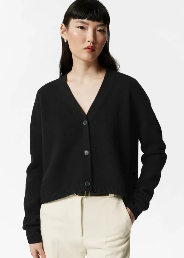 Women Knitwear and Other Stories Relaxed Wool Cardigan Black