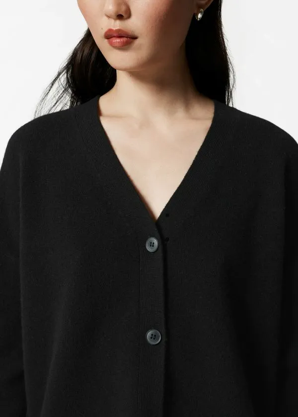 Women Knitwear and Other Stories Relaxed Wool Cardigan Black