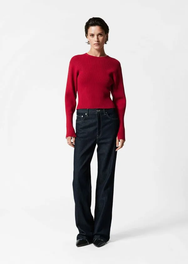 Women Knitwear and Other Stories RibKnit Top Red