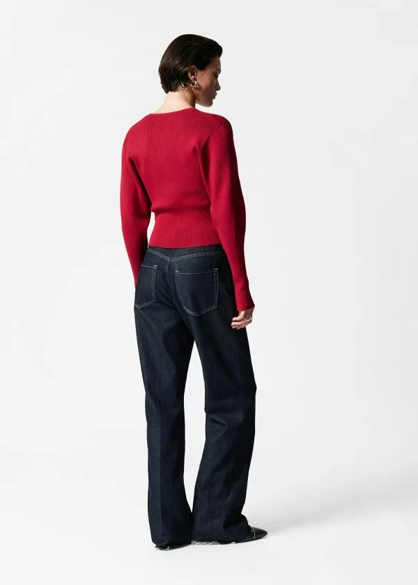 Women Knitwear and Other Stories RibKnit Top Red