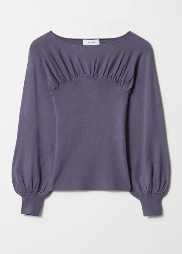 Women Knitwear and Other Stories Ruched Sweater Purple
