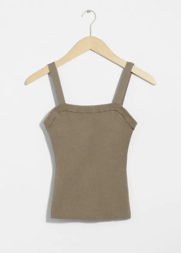 Women Knitwear and Other Stories SquareNeck Knit Top Mole