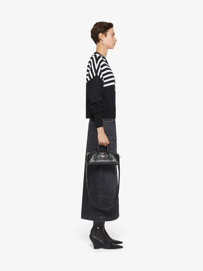 Women Knitwear Givenchy 4G Striped Cropped Sweater In Cotton Black