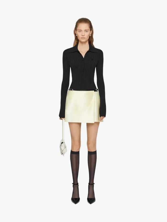 Women Knitwear Givenchy Polo Sweater In Wool With 4G Detail Black