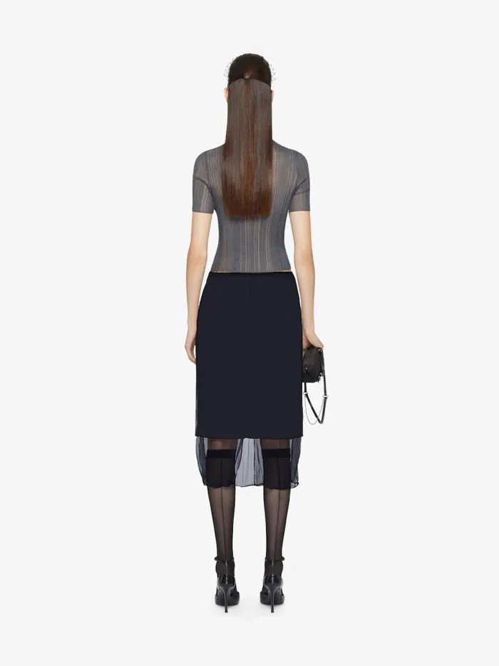 Women Knitwear Givenchy Slim Fit Sweater In Transparent Knit Shark Grey