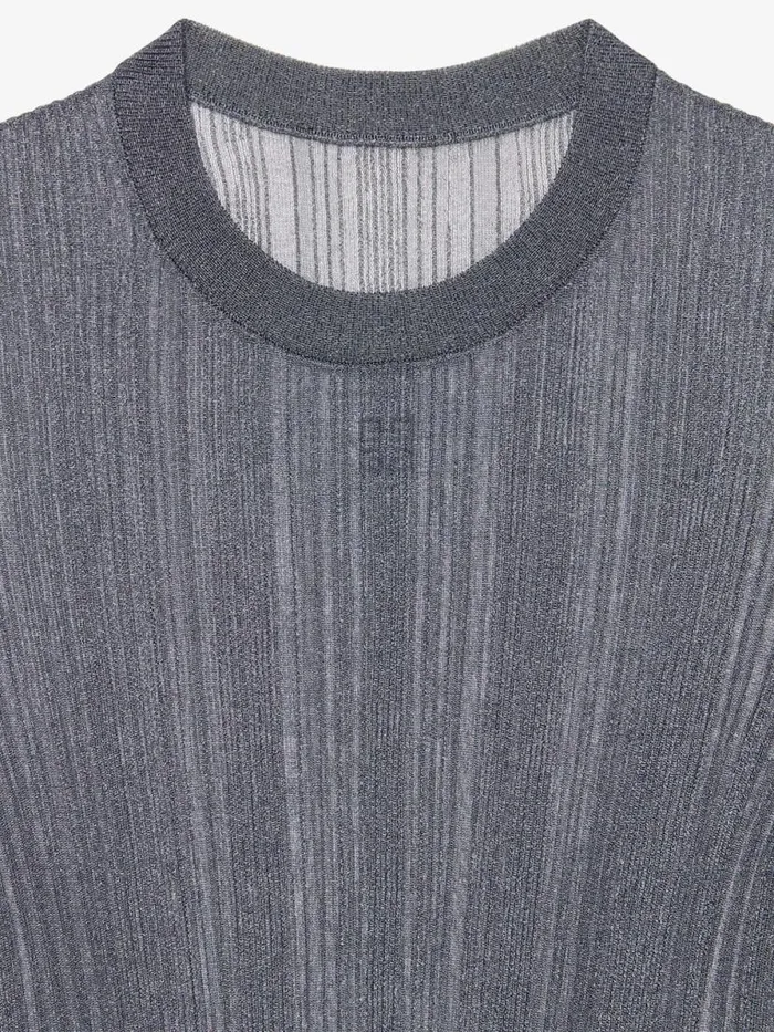 Women Knitwear Givenchy Slim Fit Sweater In Transparent Knit Shark Grey