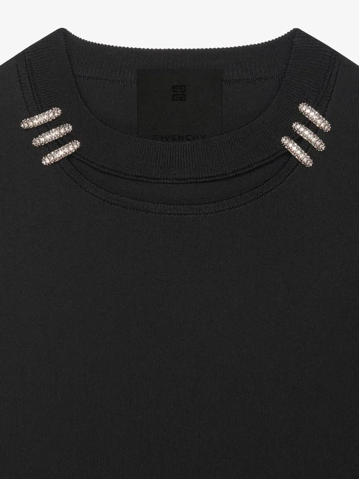 Women Knitwear Givenchy Sweater In Punto Milano With Crystal Details Black