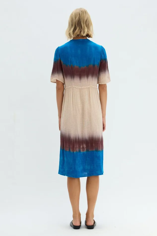 Women Lapis Multi Dual Gauze Garden Dress Raquel Allegra Dresses