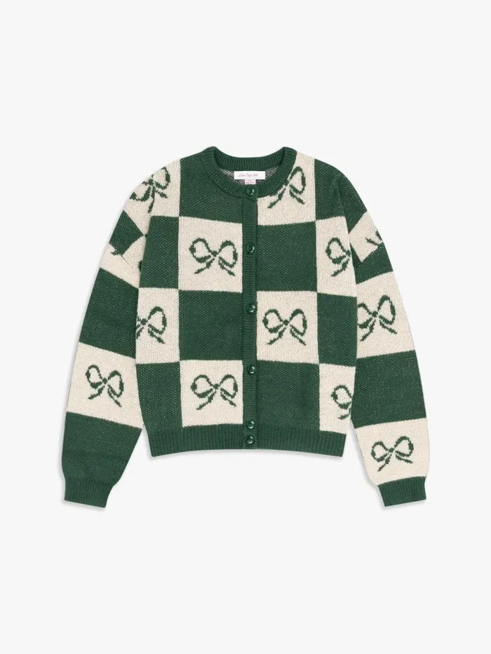 Women Lauda Cardi Emerald Bow Check Lisa Says Gah Sweaters Women Lauda Cardi Emerald Bow Check Lisa Says Gah Sweaters