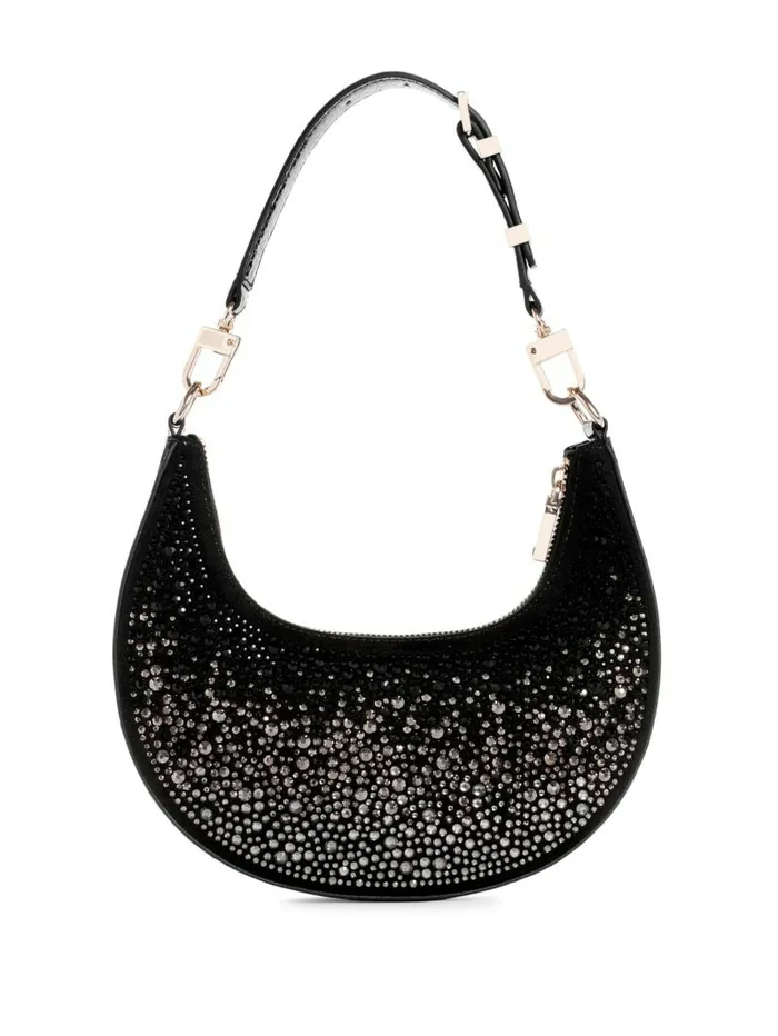 Women Lua Rhinestone Shoulder Bag Black Handbags GUESS Women Lua Rhinestone Shoulder Bag Black Handbags GUESS