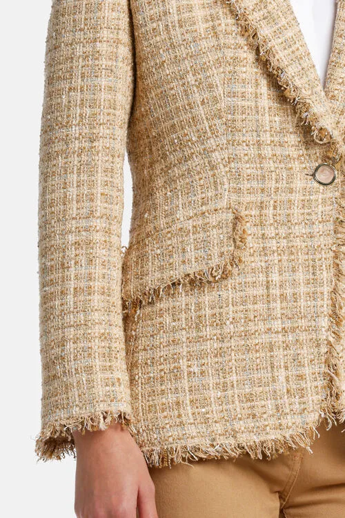 Women Luisa Spagnoli Volga Volga BeigeGold Jackets and Blazers Women Luisa Spagnoli Volga Volga BeigeGold Jackets and Blazers