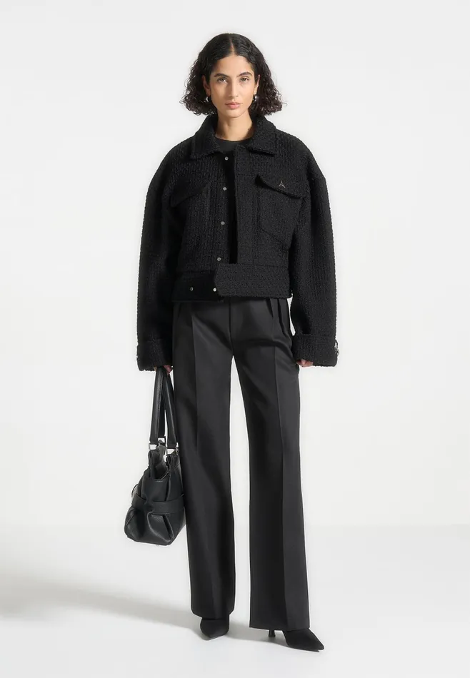 Women Manire De Voir Boxy Boucle Jacket Black