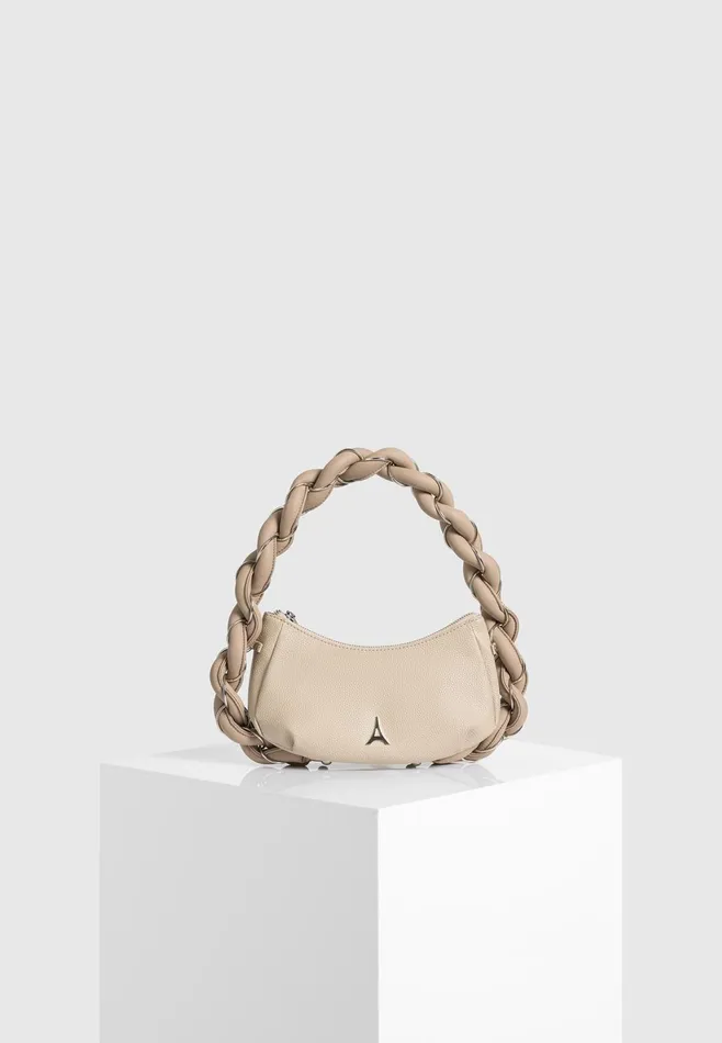 Women Manire De Voir Chain Plaited Rope Handbag Beige