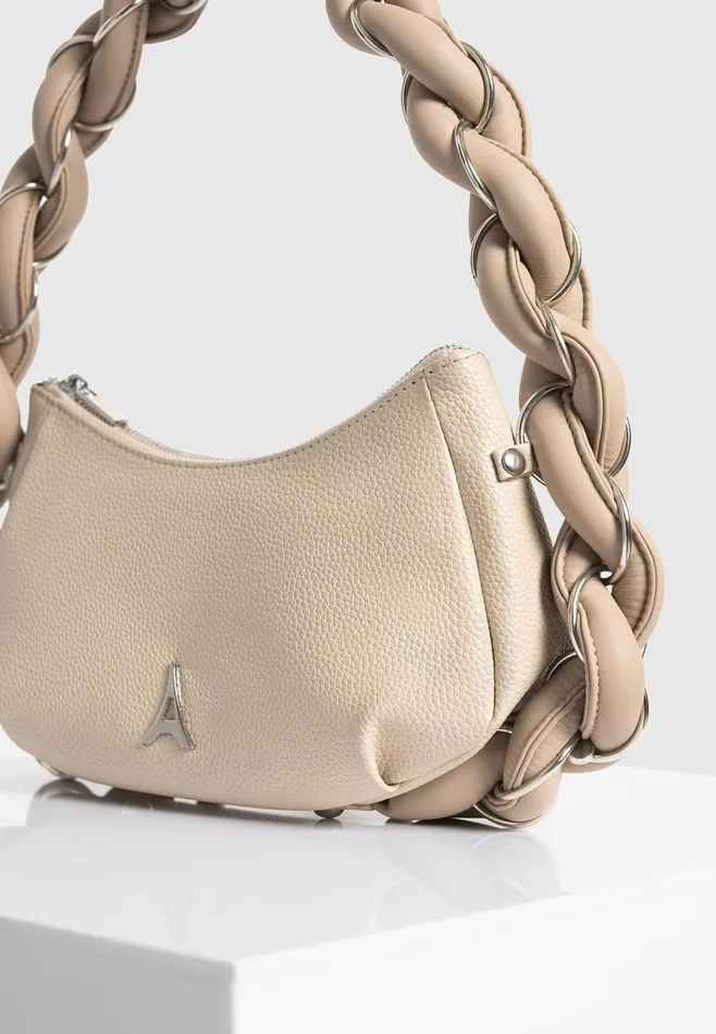 Women Manire De Voir Chain Plaited Rope Handbag Beige