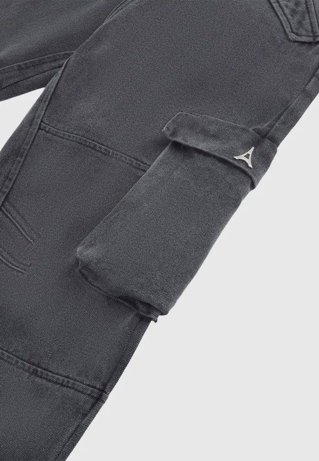 Women Manire De Voir Mid Rise Cargo Pants Washed Grey