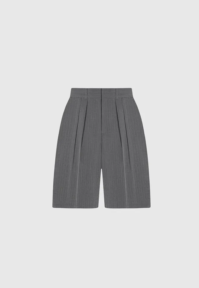 Women Manire De Voir Pinstripe Tailored City Shorts Grey