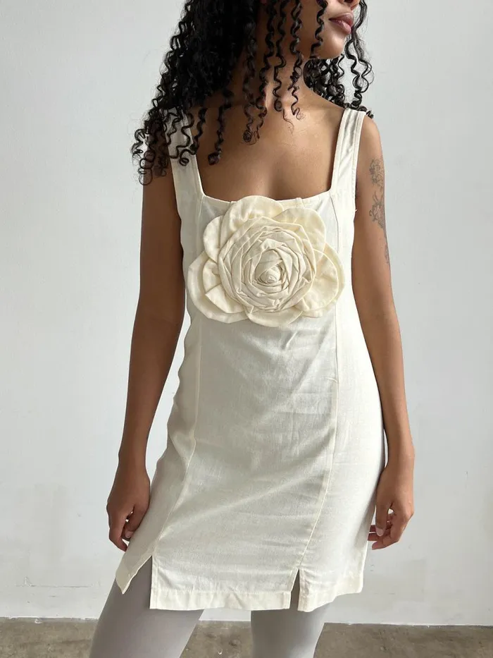 Women Marina Linen Dress Ivory Lisa Says Gah Dresses