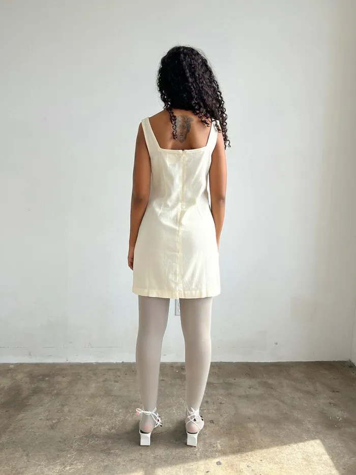 Women Marina Linen Dress Ivory Lisa Says Gah Dresses