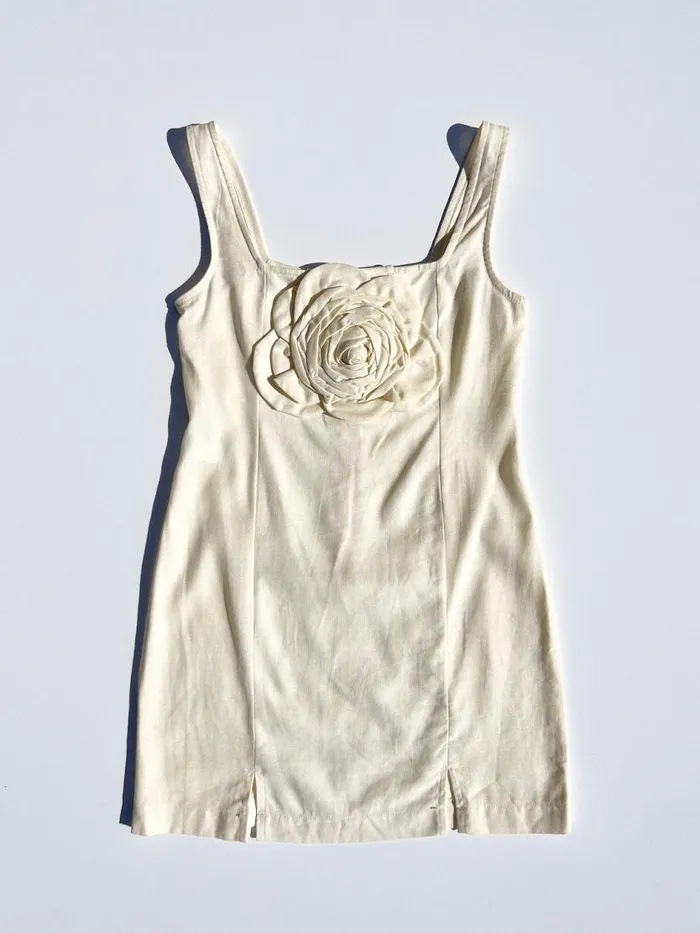 Women Marina Linen Dress Ivory Lisa Says Gah Dresses