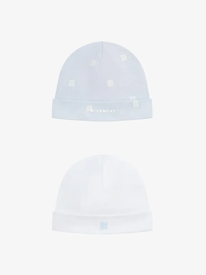 WomenMen Baby 1 Month To 3 Years Givenchy Two Beanies In Knit Gift Set Whitelight Blue WomenMen Baby 1 Month To 3 Years Givenchy Two Beanies In Knit Gift Set Whitelight Blue