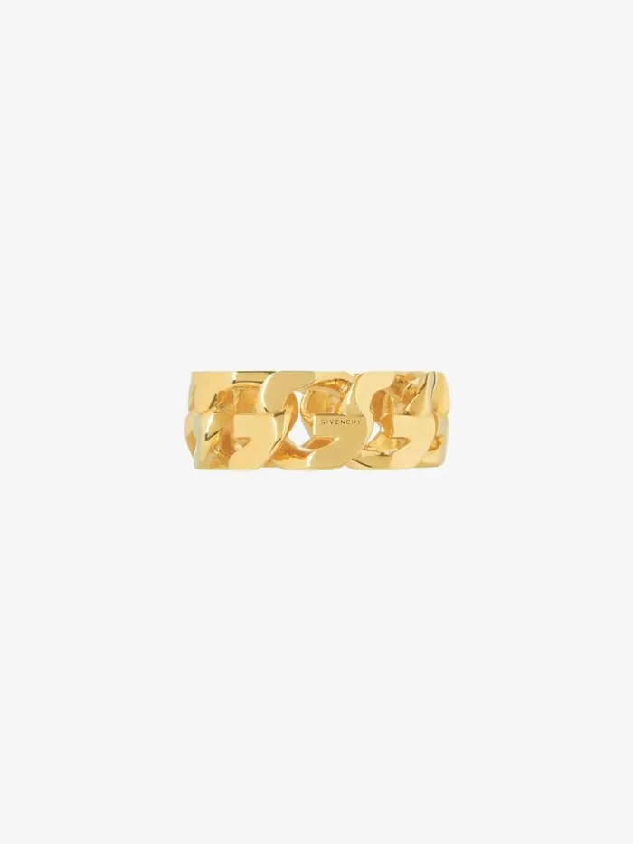 WomenMen Jewelry Givenchy G Chain Ring In Metal Golden Yellow