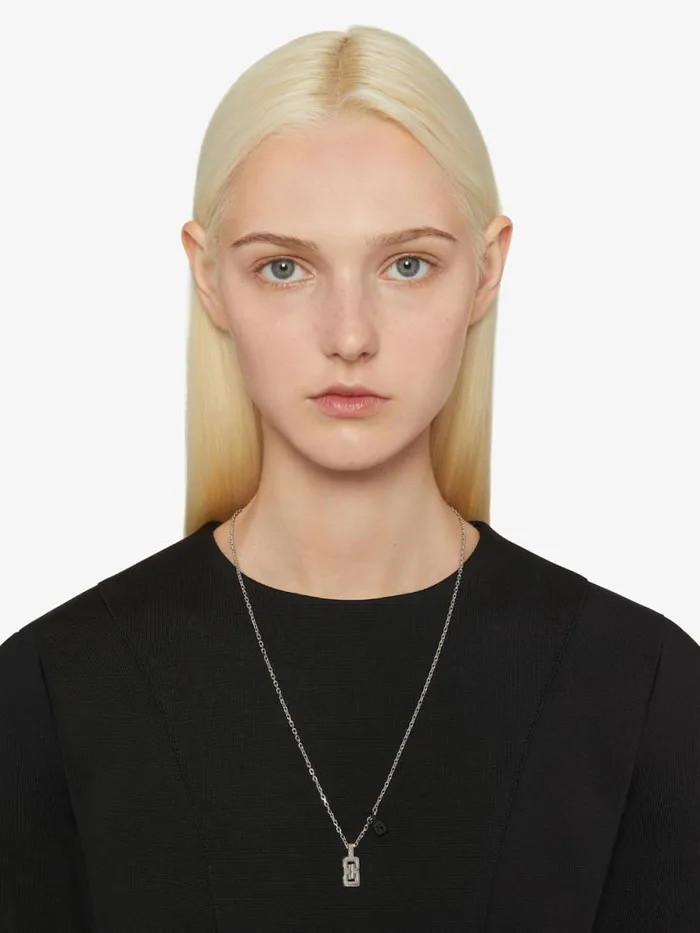 WomenMen Jewelry Givenchy G Cube Pendant Necklace In Metal Blacksilvery WomenMen Jewelry Givenchy G Cube Pendant Necklace In Metal Blacksilvery