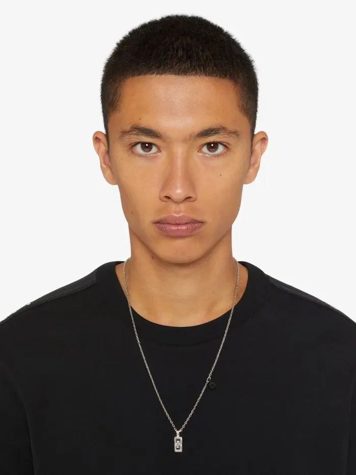 WomenMen Jewelry Givenchy G Cube Pendant Necklace In Metal Blacksilvery WomenMen Jewelry Givenchy G Cube Pendant Necklace In Metal Blacksilvery