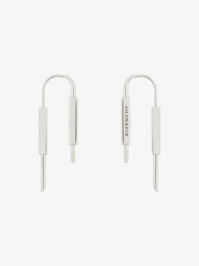 WomenMen Jewelry Givenchy U Lock Earrings In Metal Silvery