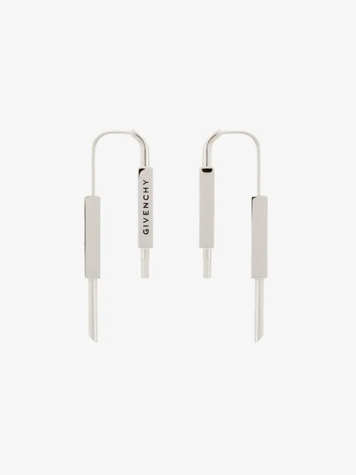 WomenMen Jewelry Givenchy U Lock Earrings In Metal Silvery WomenMen Jewelry Givenchy U Lock Earrings In Metal Silvery
