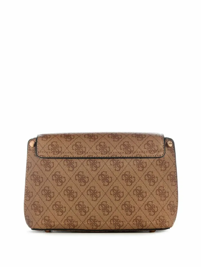 Women Meridian Quattro G FoldOver Shoulder Bag Latte Logo Handbags GUESS Women Meridian Quattro G FoldOver Shoulder Bag Latte Logo Handbags GUESS