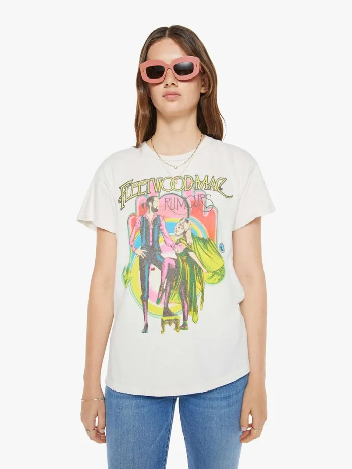 Women Mother Denim Fleetwood Mac Tee Vintage White