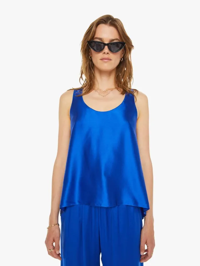 Women Mother Denim Lou OnePiece Scoop Neck Tank Lapis