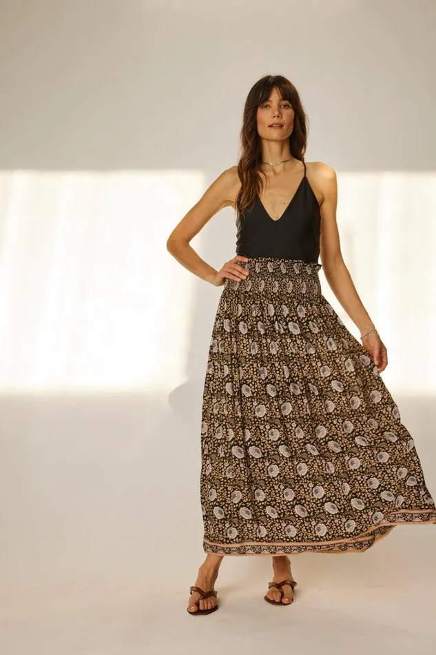 Women Natalie Martin Bottoms Bella Skirt Vintage Flowers Sepia Women Natalie Martin Bottoms Bella Skirt Vintage Flowers Sepia