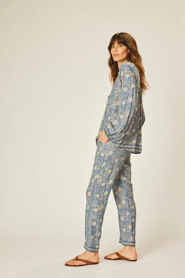 Women Natalie Martin Bottoms Bianca Pant Water Lily Blue Women Natalie Martin Bottoms Bianca Pant Water Lily Blue