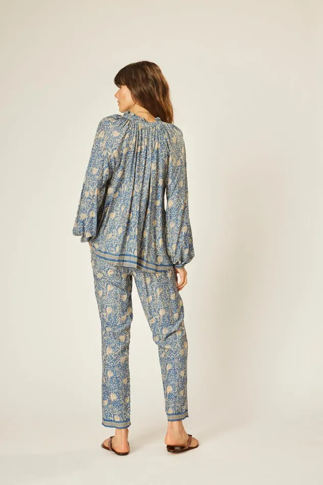 Women Natalie Martin Bottoms Bianca Pant Water Lily Blue Women Natalie Martin Bottoms Bianca Pant Water Lily Blue