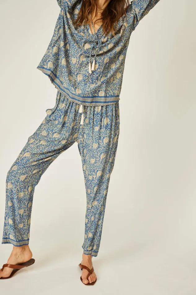 Women Natalie Martin Bottoms Bianca Pant Water Lily Blue Women Natalie Martin Bottoms Bianca Pant Water Lily Blue