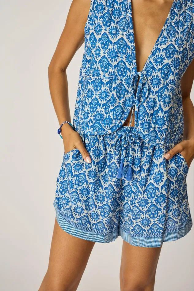 Women Natalie Martin Bottoms Jasper Short Fleurdelis Blue