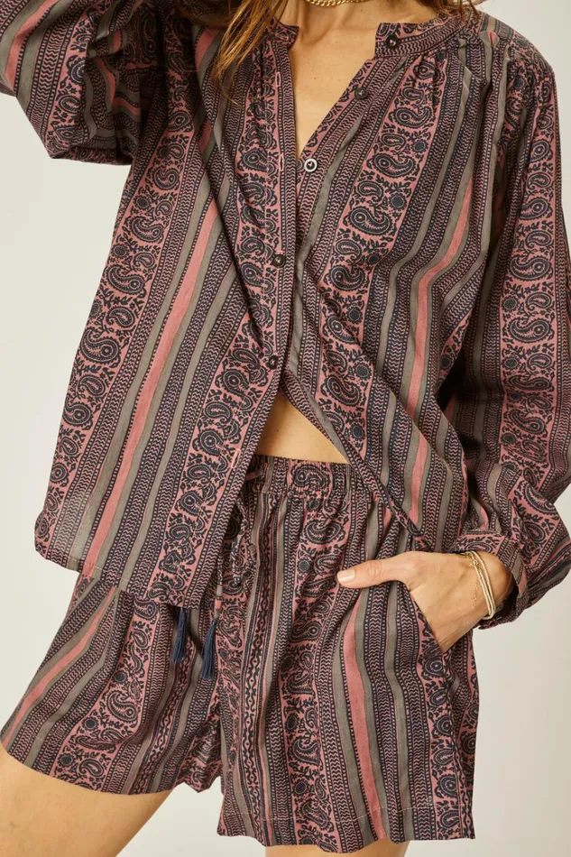 Women Natalie Martin Bottoms Jasper Short Paisley Stripe Heather