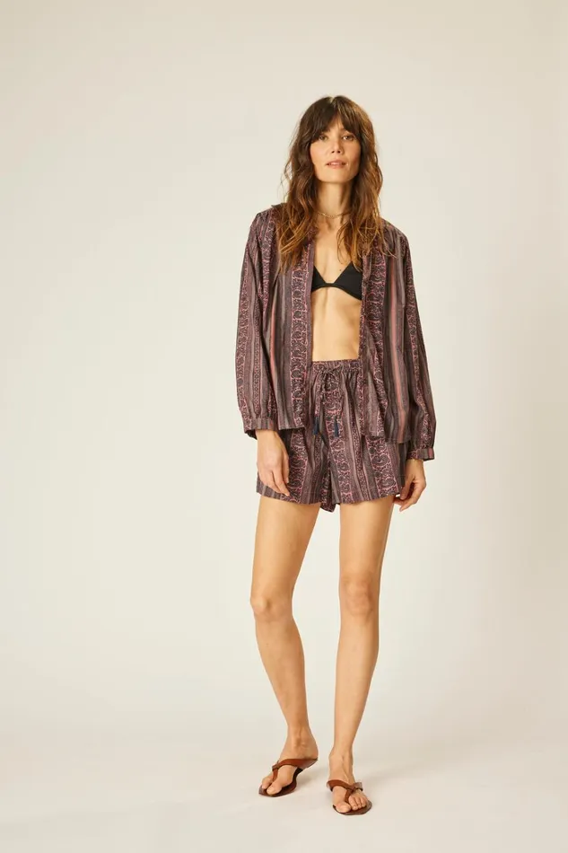 Women Natalie Martin Bottoms Jasper Short Paisley Stripe Heather