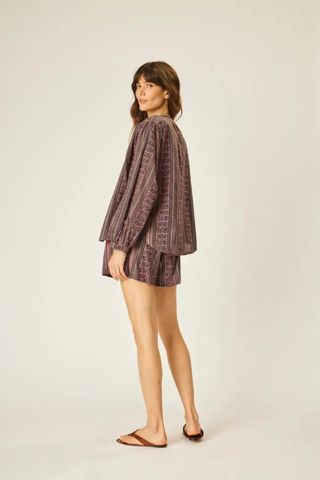 Women Natalie Martin Bottoms Jasper Short Paisley Stripe Heather