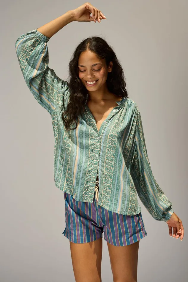Women Natalie Martin Bottoms Kev Short Unisex Batik Stripe Lavender