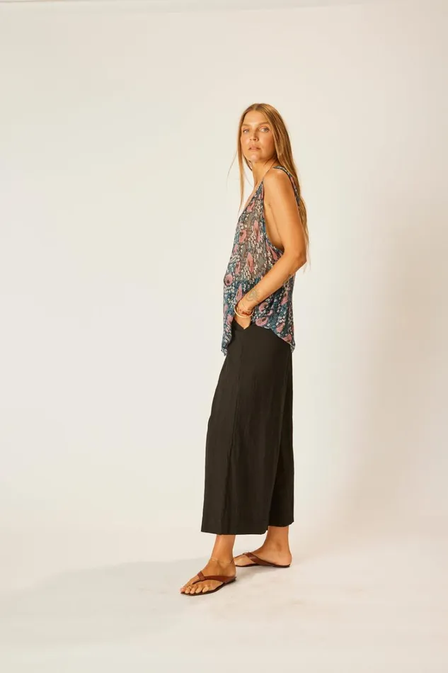 Women Natalie Martin Bottoms Lauren Pant Black Flat Cotton