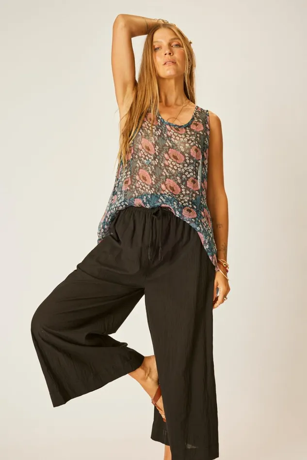 Women Natalie Martin Bottoms Lauren Pant Black Flat Cotton