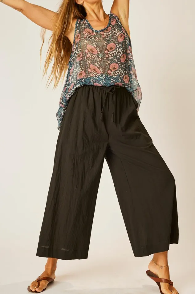 Women Natalie Martin Bottoms Lauren Pant Black Flat Cotton