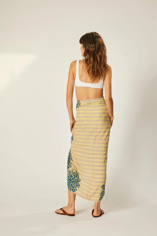 Women Natalie Martin Bottoms Sarong Batik Coral Bluegreen