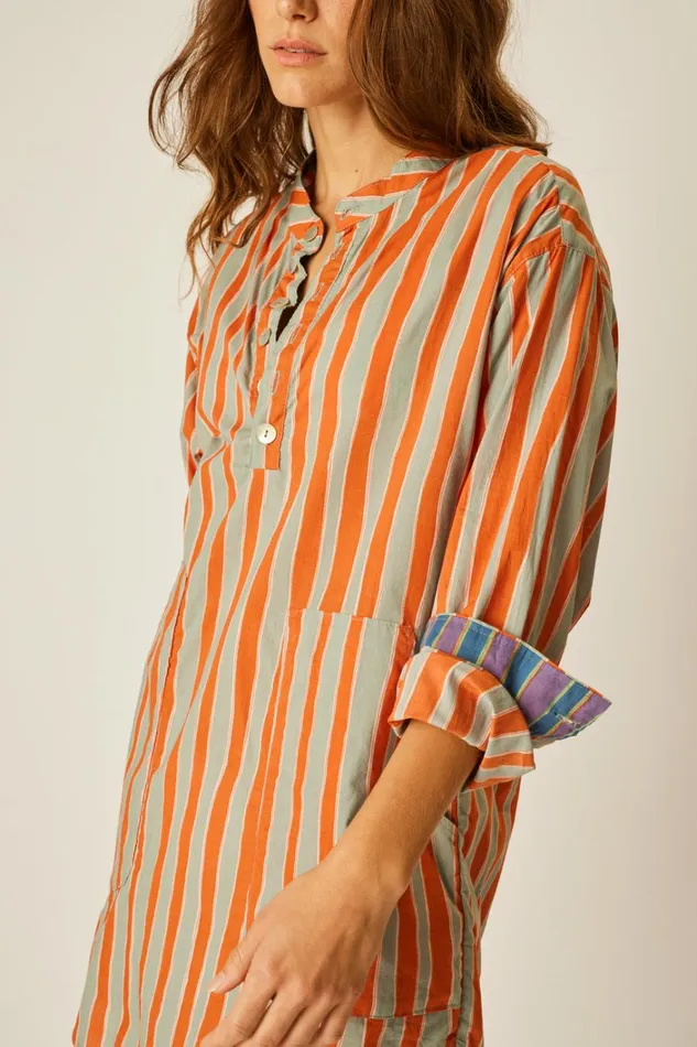Women Natalie Martin CoverUps Aprs Swim Top Batik Stripe Sage